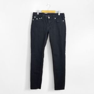 TRUE RELIGION Black Low Rise Skinny Jeans
